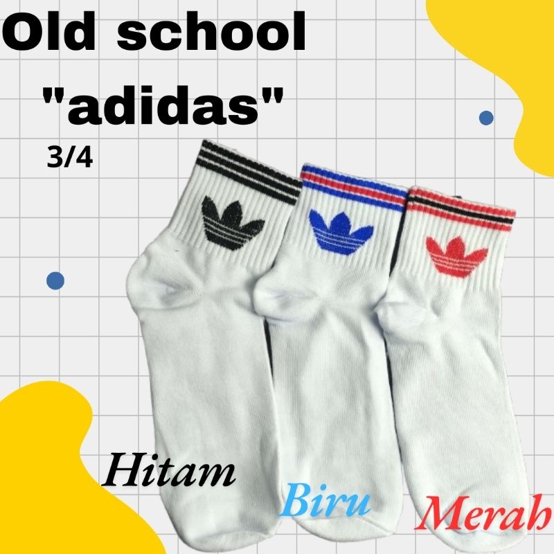 kaos kaki sport adidas garis 3/4 premium