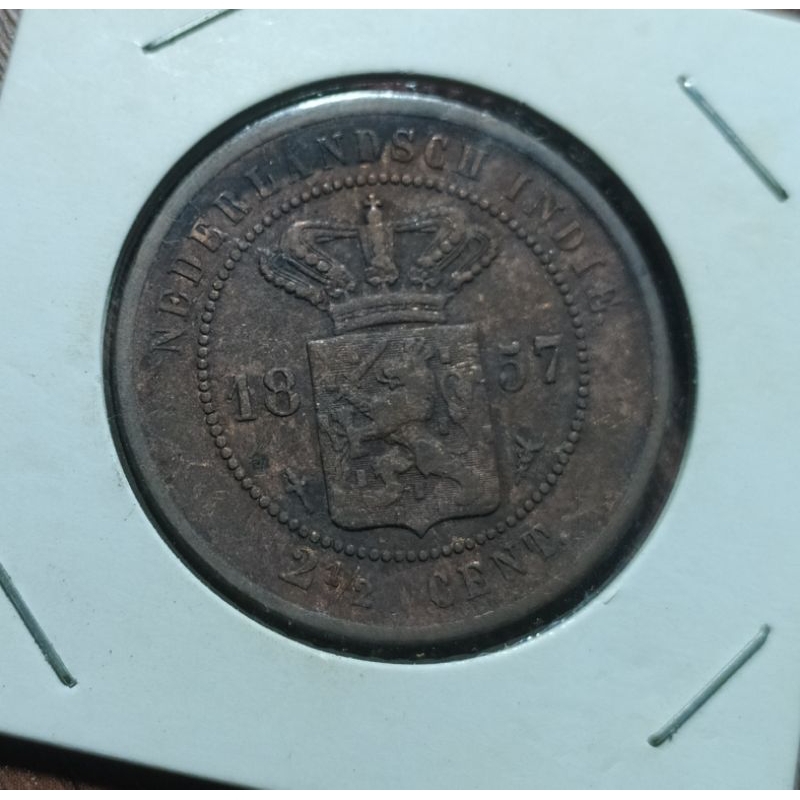 koin nederlandsch indie /benggol 2½cent tahun 1857