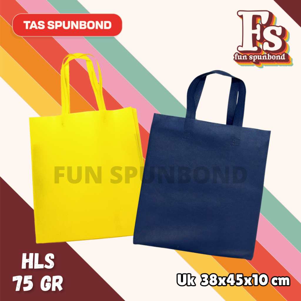 

TAS SPUNBOND HANDLE LIPAT SAMPING (HLS) 38X45X10 CM 75GR POLOS UNTUK TAS SOUVENIR, SYUKURAN, MENGENANG, PROMOSI, BANSOS,DLL