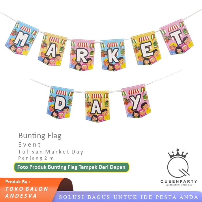 banner market day / bunting flag market day / banner bazar hari belanja