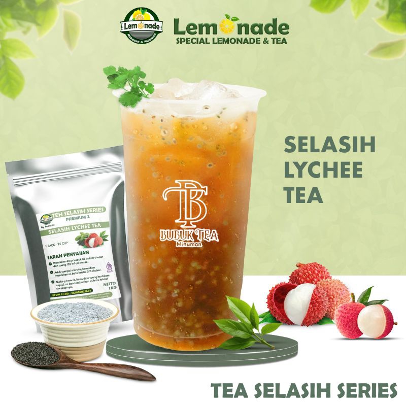 

LEMONADEOFFICIAL - Bubuk Minuman 1Kg Lychee Tea + Topping Selasih