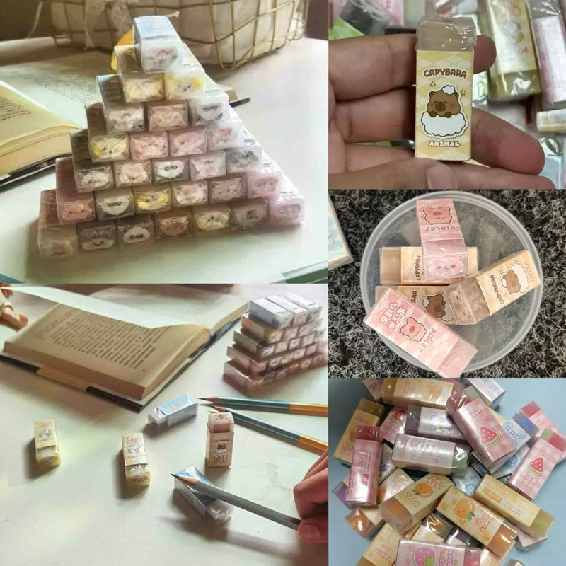 

D3W! cute eraser set penghapus imut capybara goodybag