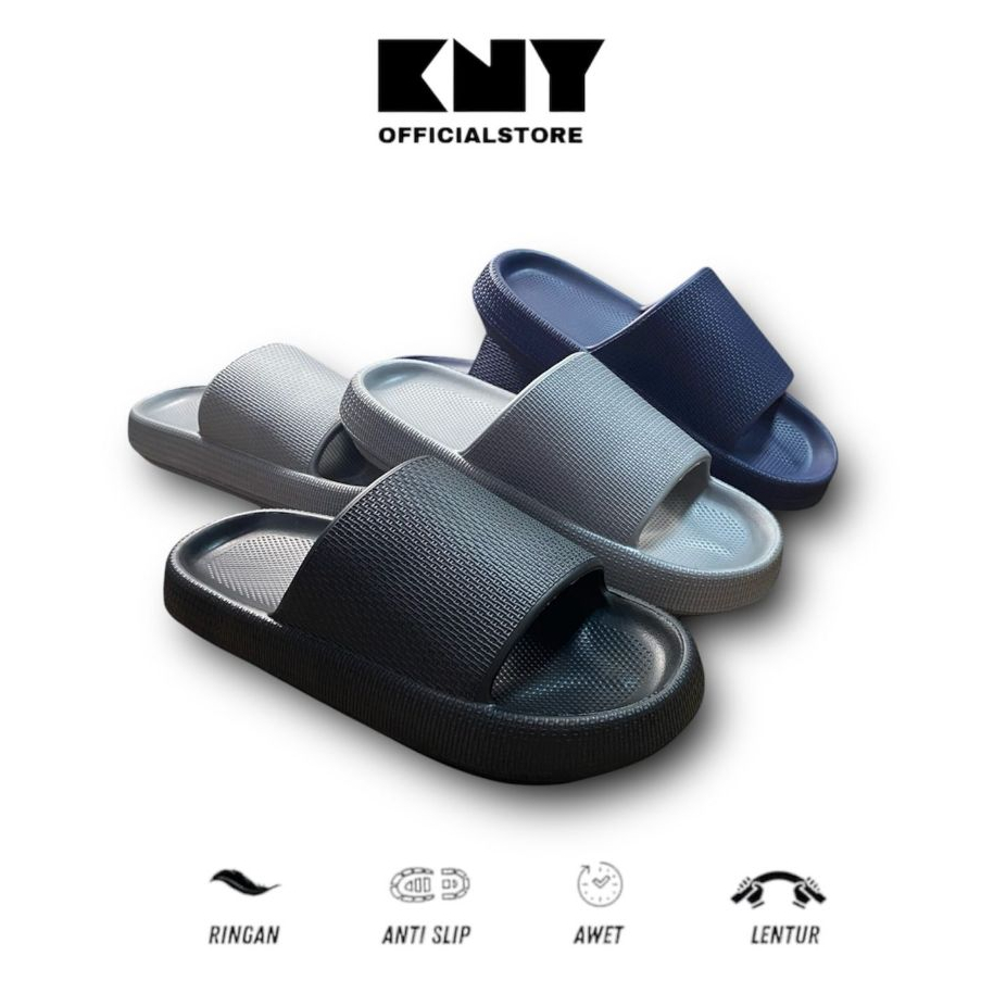 Sandal Slop Crush Man Pria Sendal Slide Karet Slip On Cowok Selop Laki Laki Premium High Quality