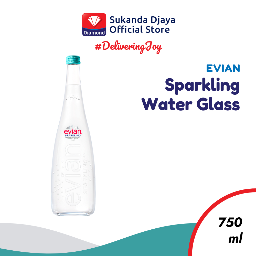 Evian Sparkling Mineral Water Glass 750 Ml