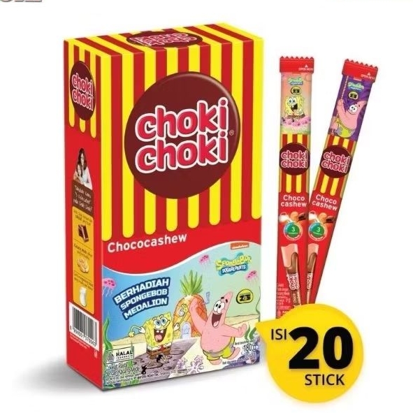 

(BOX) CHOKI CHOKI Chococashew Berhadiah Cokelat Pasta 180gr Isi 20Pcs