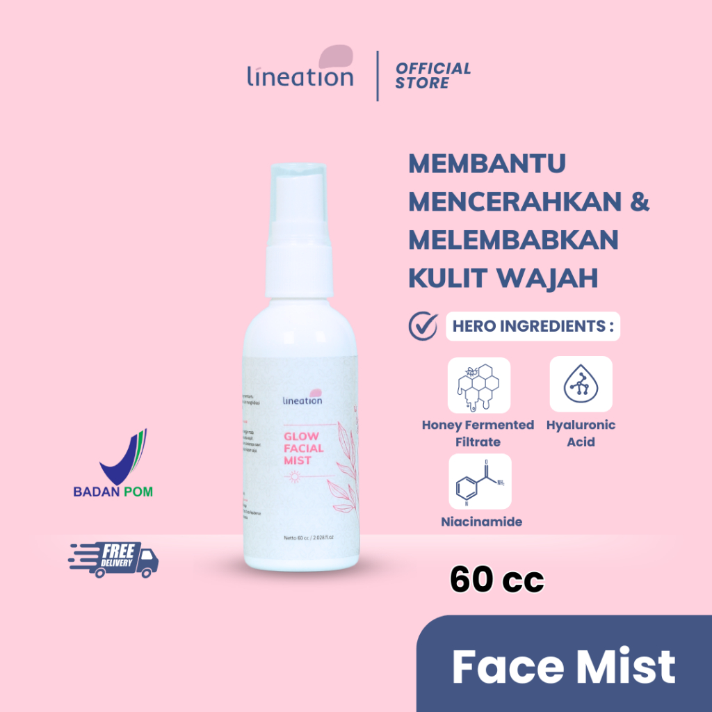 Lineation Glow Facial Mist | Face Mist Wajah | Face Mist Glowing | Facial Face Mist