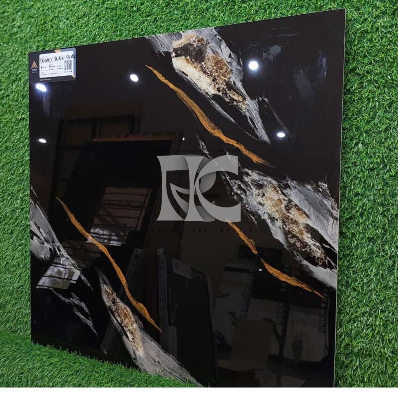 Granit lantai 60x60 Devany black - silver