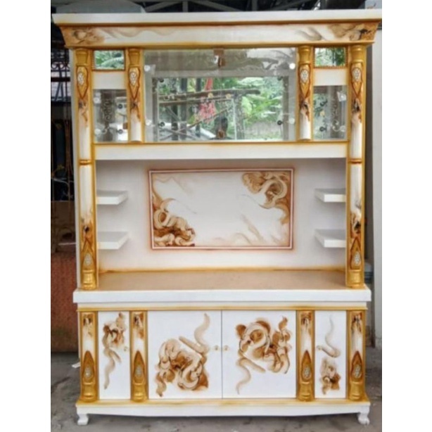 Buffet TV 43inc / Bufet Pajangan Crystal Kristal Wush / Pajangan Tv Kaca / Lemari Tv Kristal 4 Pintu