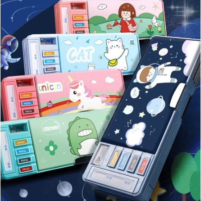 

promo Kotak Pensil Multifungsi Motif Unicorn / Dinosaurus/ kotak pensil anak anak Lengkap Peruncing Gunting Isolasi Penghapus