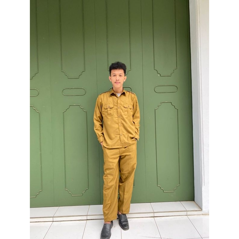 Seragam PDH Keki Tua Pria/Seragam PNS/Seragam ASN/Seragam Keki Lengan Panjang