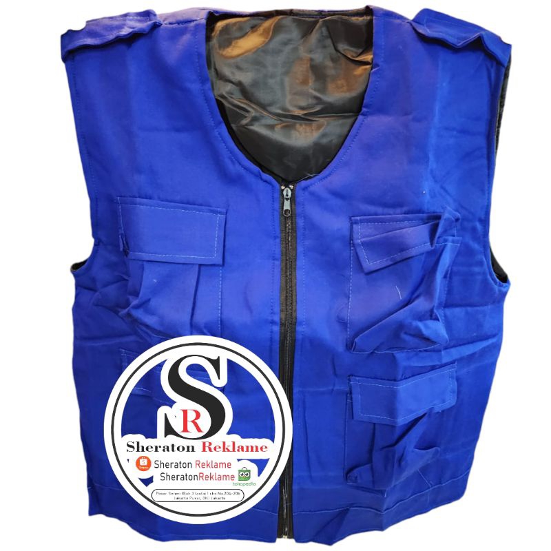 rompi biru oblong polos