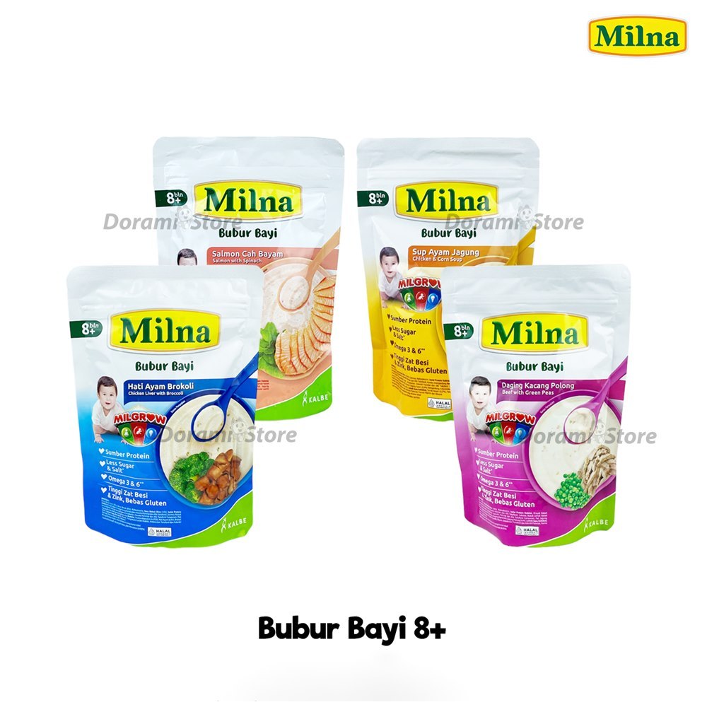 Milna Bubur Bayi 120gr / Bubur Bayi 8+ / Bubur Bayi 8-12 Bulan / Makanan Bayi