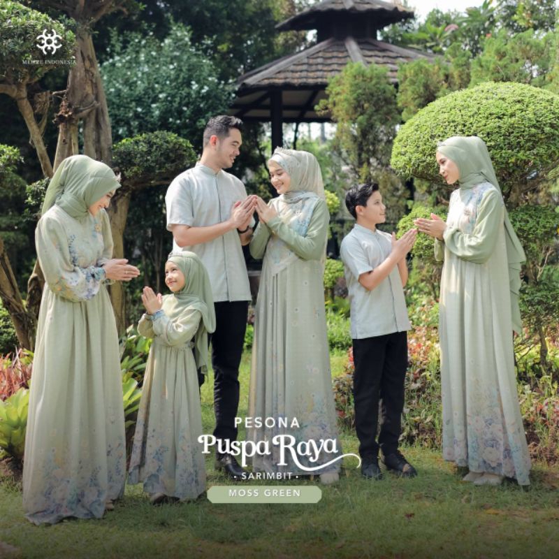 SARIMBIT 2025 PESONA PUSPA RAYA BY MEILEE WARNA MOSS GREEN KHUSUS GAMIS SARIMBIT KELUARGA