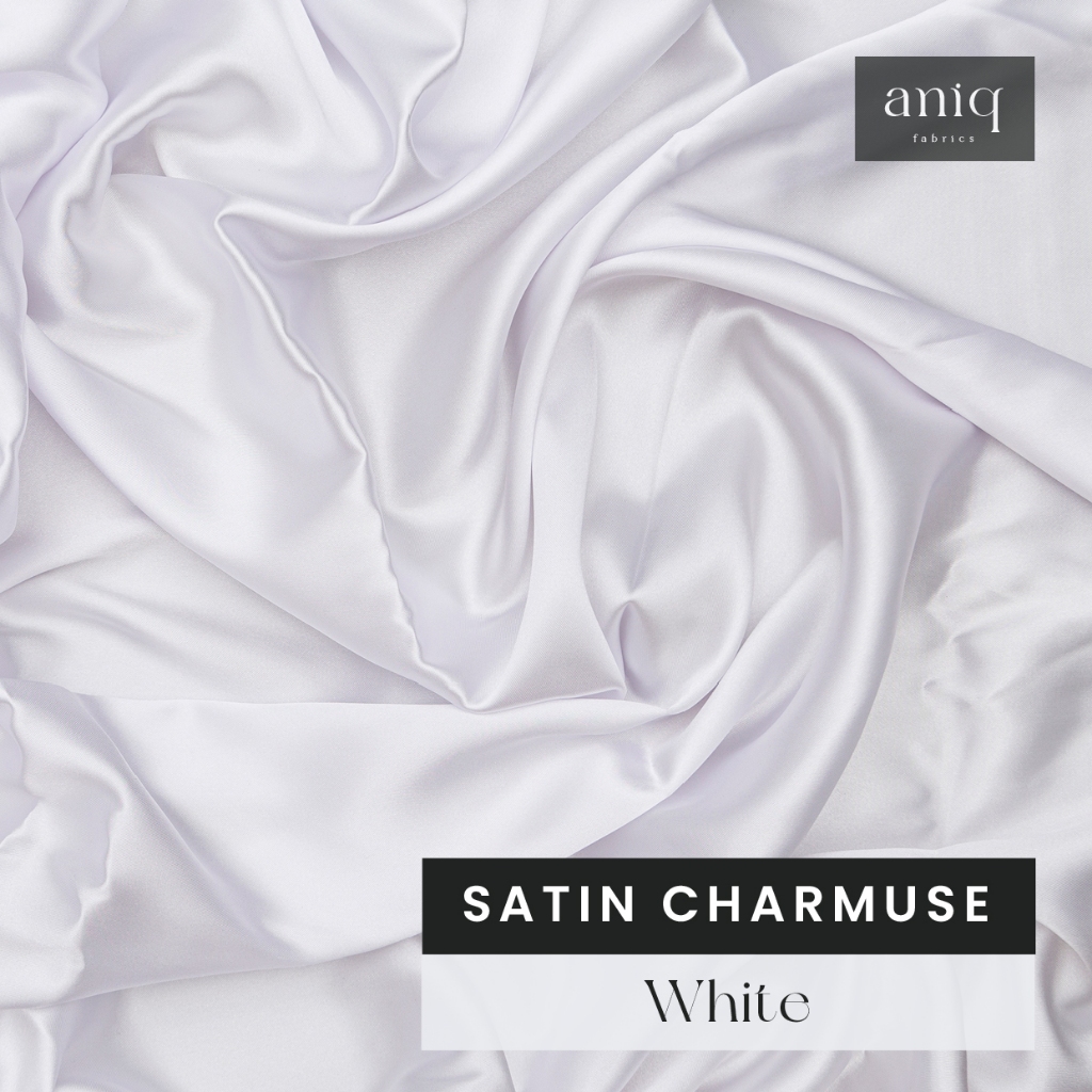 Kain Satin Meteran Satin Silk Charmuse Premium Sateen Silk Satin Sutra Bahan Baju Bridesmaid, Bahan 