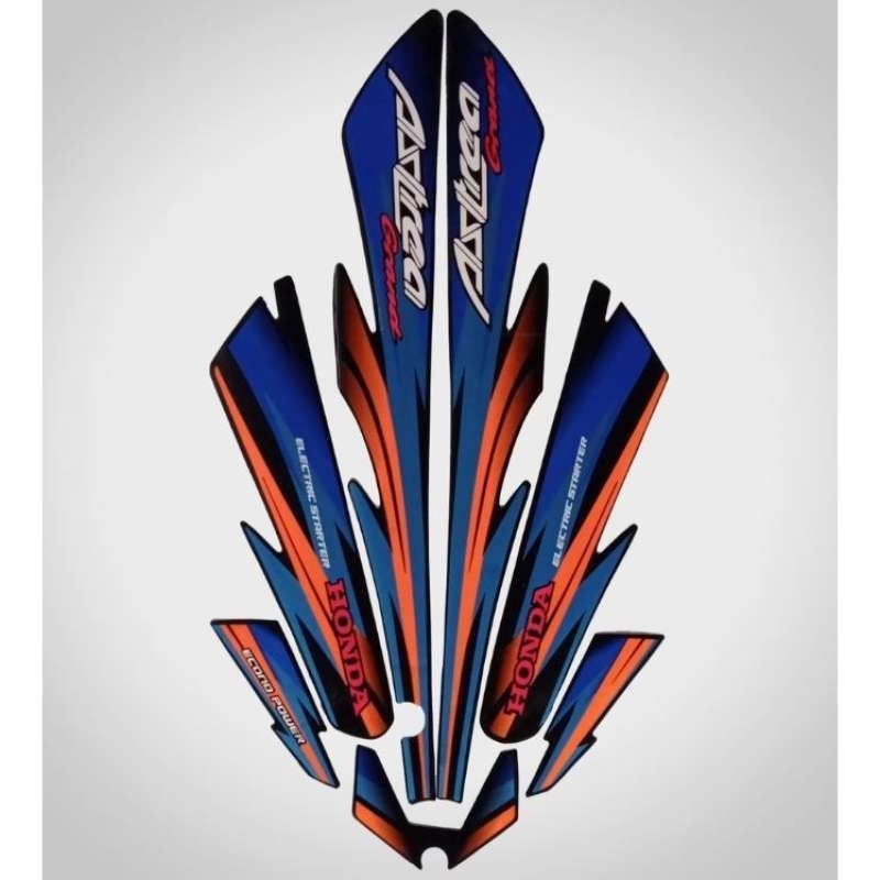 Striping stiker motor honda astrea grand tahun 1997 standart lis body full set astrea grand 97 std s