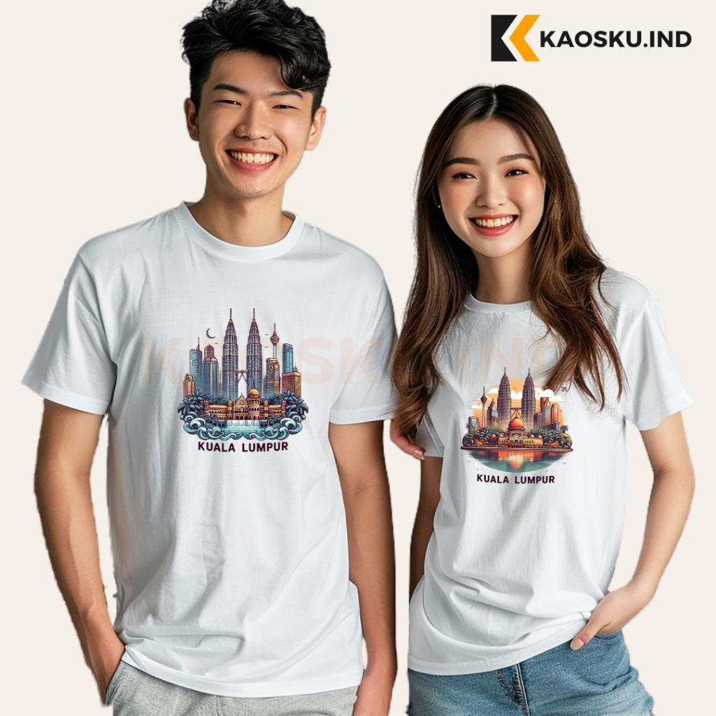 BAJU KAOS OLEH-OLEH MALAYSIA KUALA LUMPUR DEWASA ANAK WARNA PUTIH BANYAK MODEL, BAJU SOUVENIR MURAH