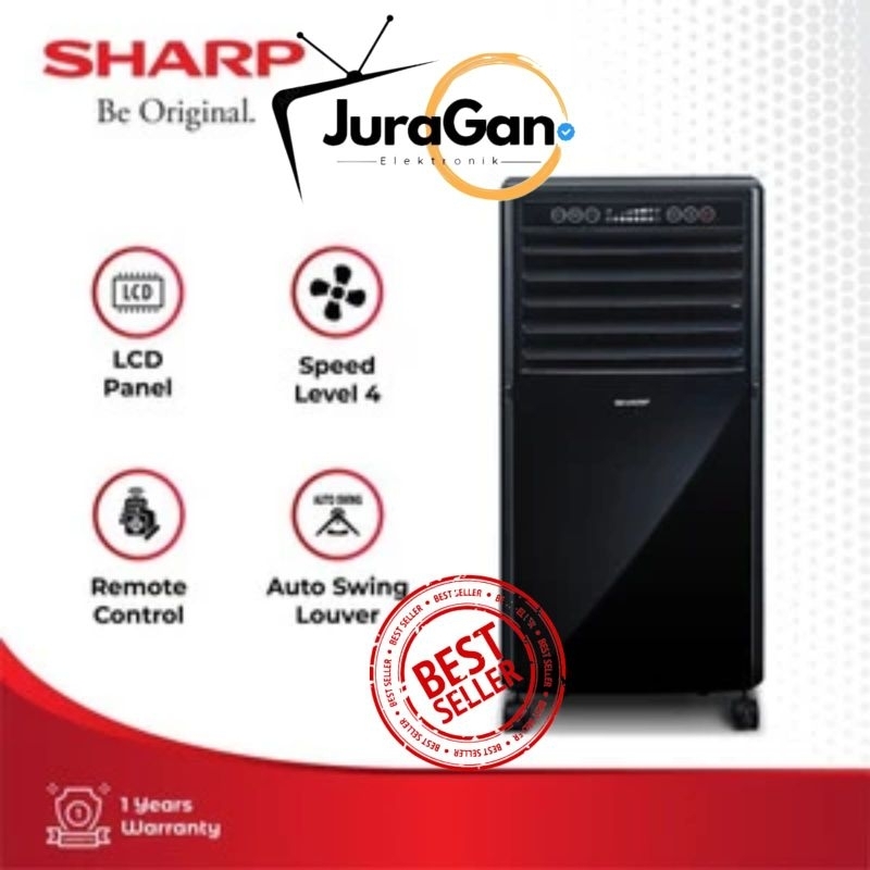 Sharp Air Cooler Twice Cooling Black 80 Watt PJ-A77TV-B