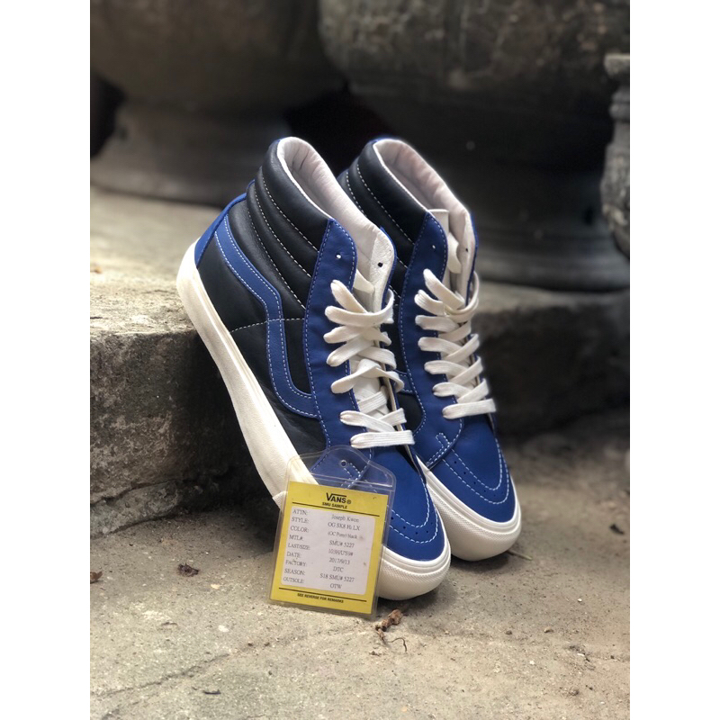 BEST DEAL VANS SK8 HIGH ROYAL BLUE BLACK SAMPLE PAIR VAULT LX ORIGINAL
