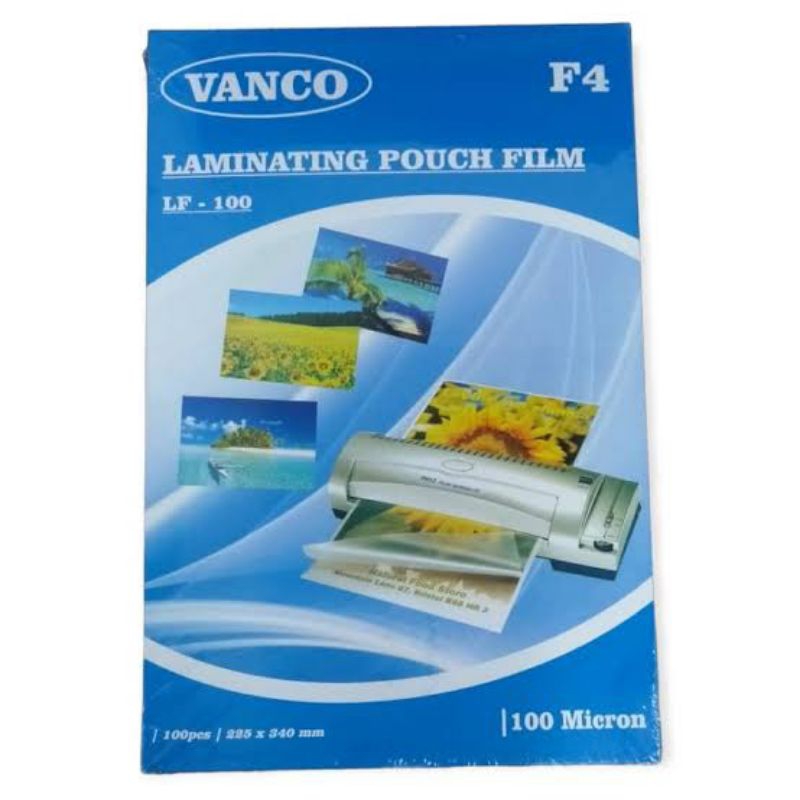

Poll Murah !!! Plastik Laminating Vanco F4 Tebal 100 mic Isi 100 Pcs
