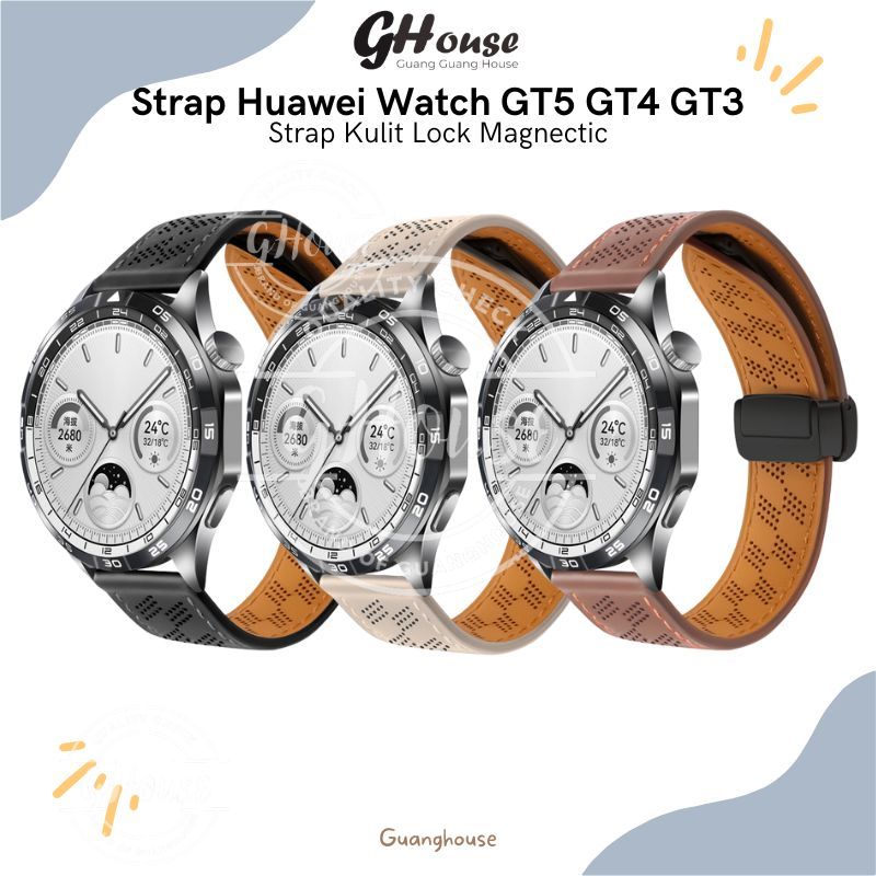 JXRZ Strap Huawei Watch Gt5 Gt4 Gt3 Kulit Magnet Titik Tali Huawei Watch Gt 5 46Mm Gt 4