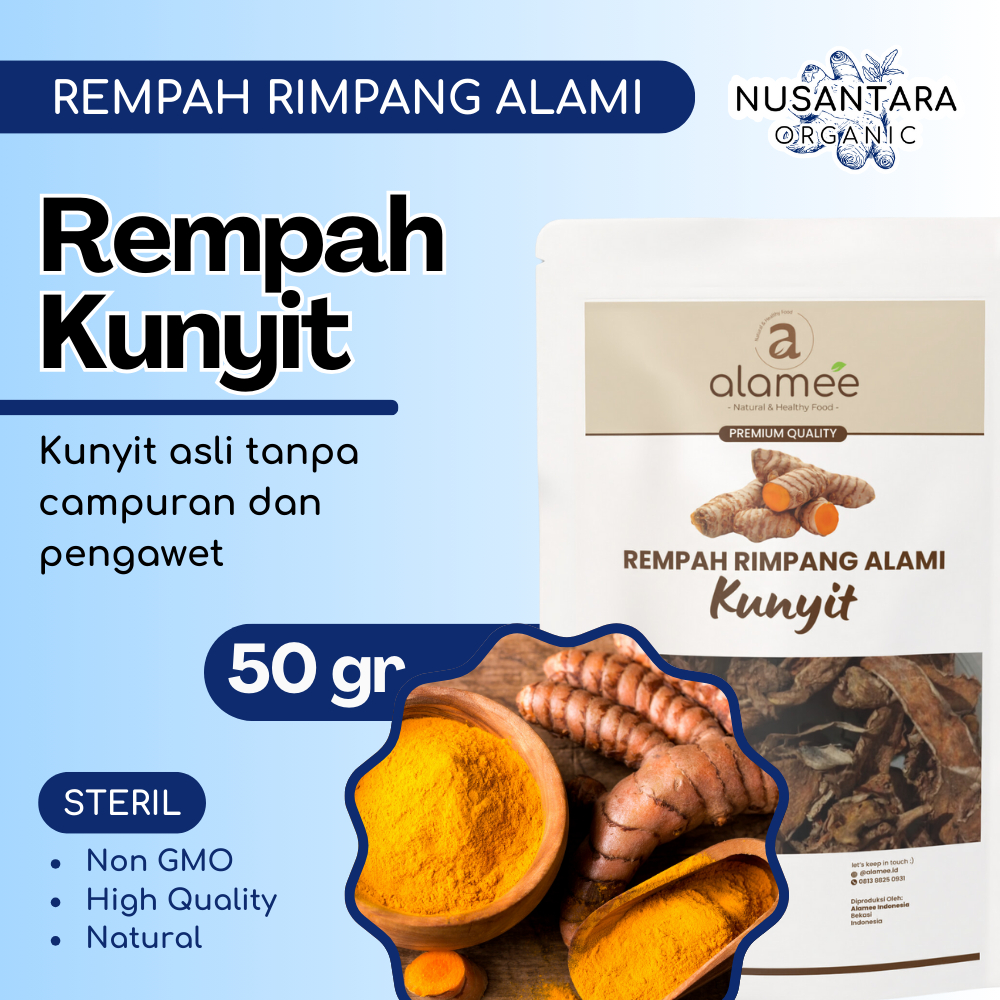 

ALAMEE Kunyit Kering 50 gram Dried Turmeric Iris Rempah Rimpang Organik Bumbu Masakan Alami