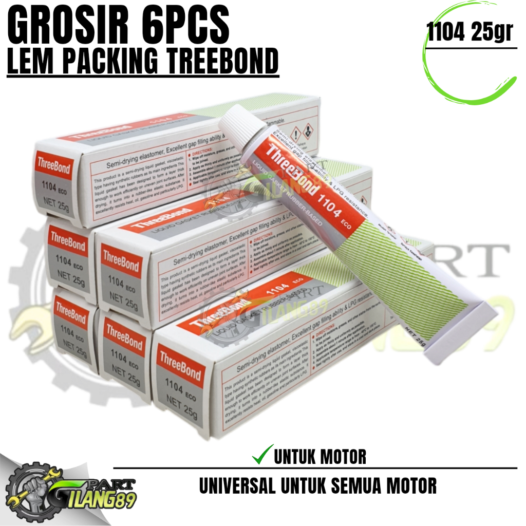 

ORIGINAL GROSIR 6 PCS LEM PAKING MESIN BLOK THREEBOND 1104 25 GR GASKET RUBBER BASED