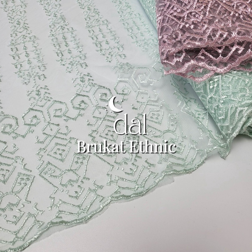 KODE G67E 5m kain bahan brokat tile prancis brukat kebaya ethnic etnik abstrak line salur garis trad