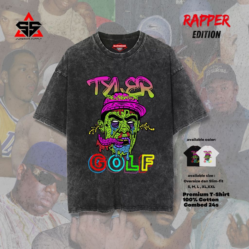 SUPERIOR Kaos Rapper Tyler Golf Oversized washed tshirt Oversize slimfit sandwash TYLER-1