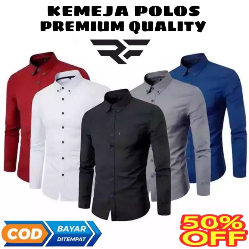KEMEJA POLOS PRIA DISTRO LENGAN PANJANG/COWOK CEWEK UNISEX/SIZE M-XXXL