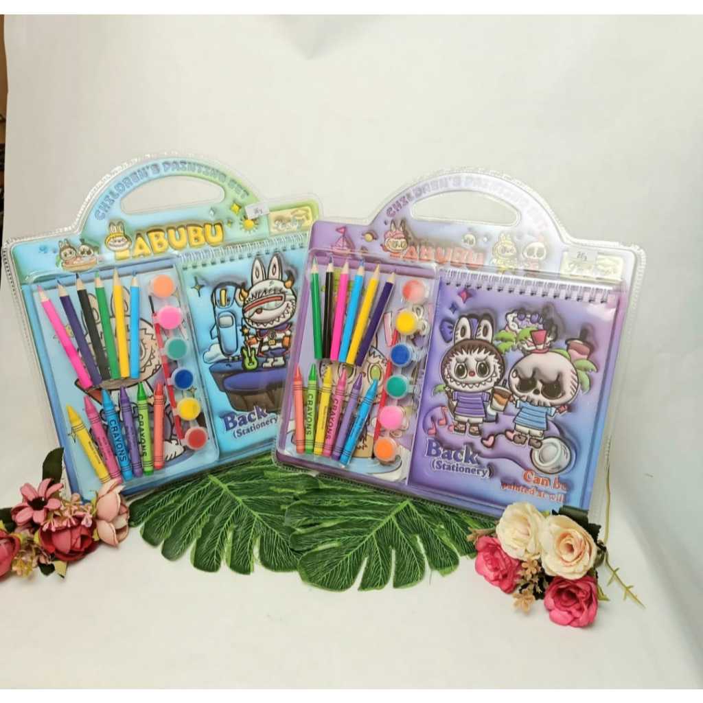 

stationary coloring set labubu