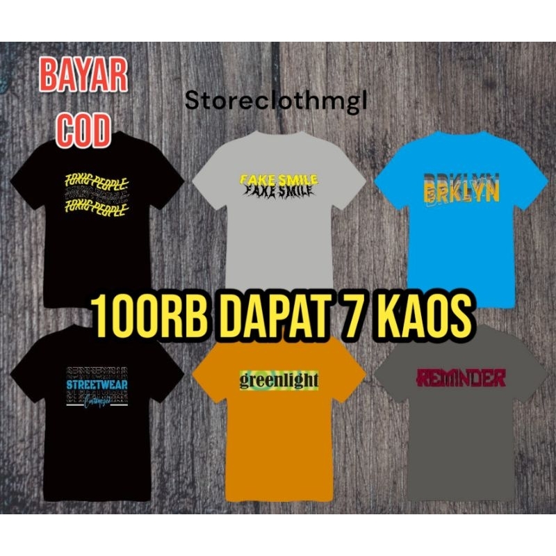 PAKET 100RB DAPAT 7 KAOS DISTRO