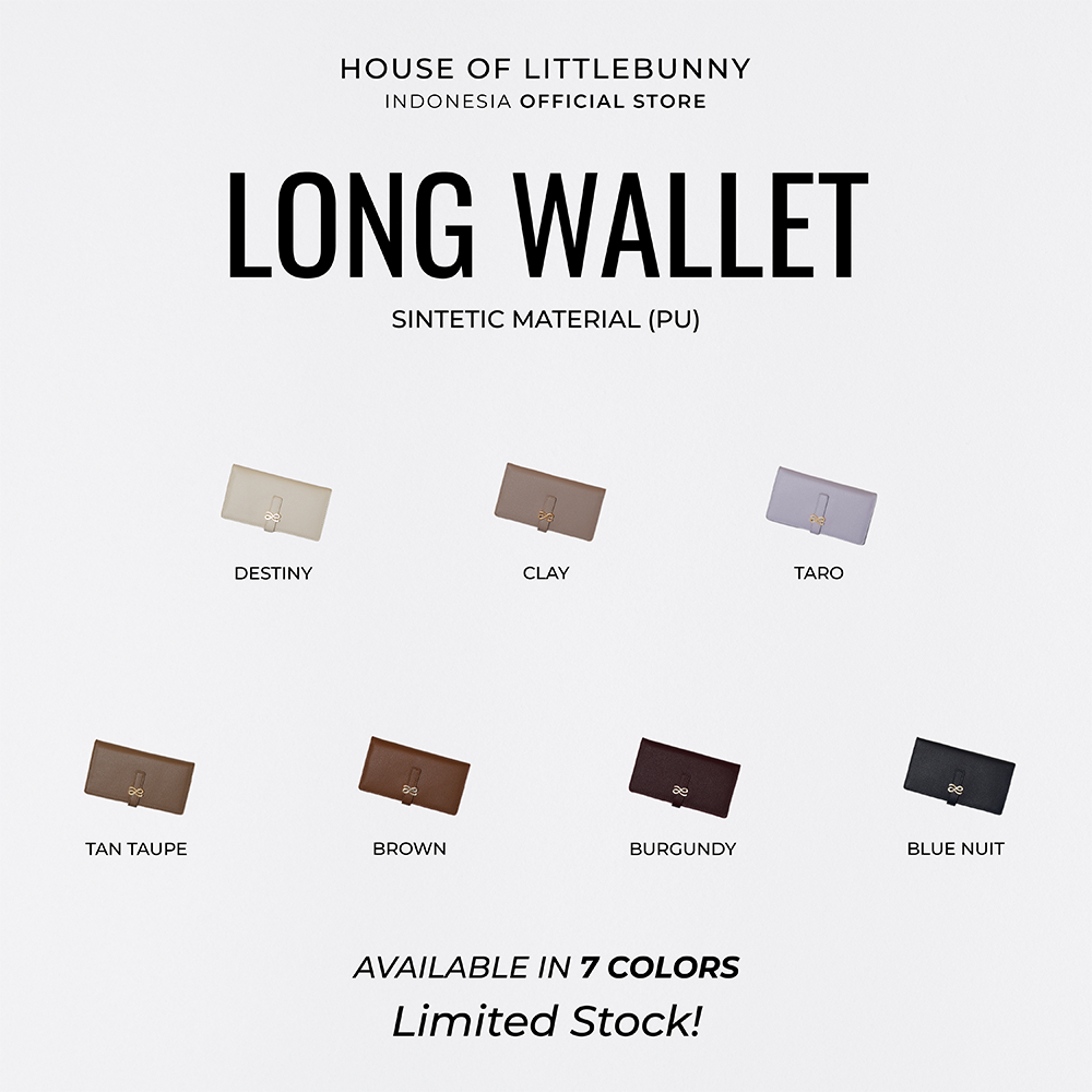 House Of LittleBunny - Long Wallet Timelessness PU Dompet Panjang Wanita Cash Card Terbaru
