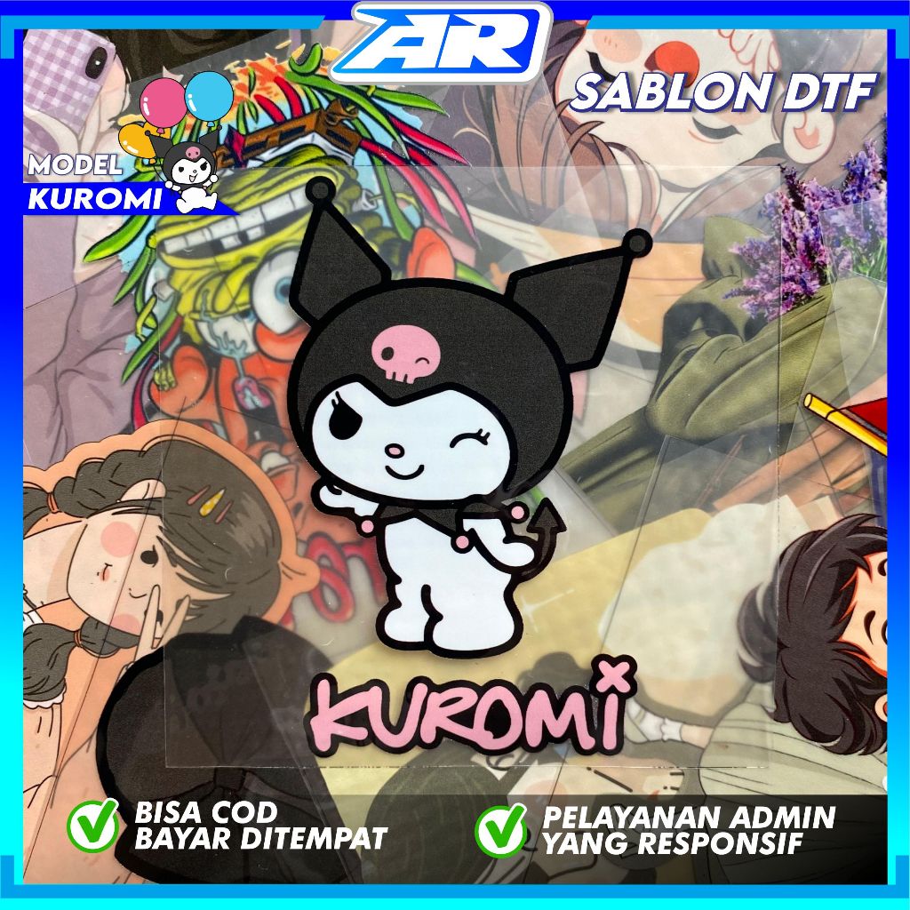 

AR Stiker Sablon Setrika Sablon DTF PRINTING Tema Kuromi