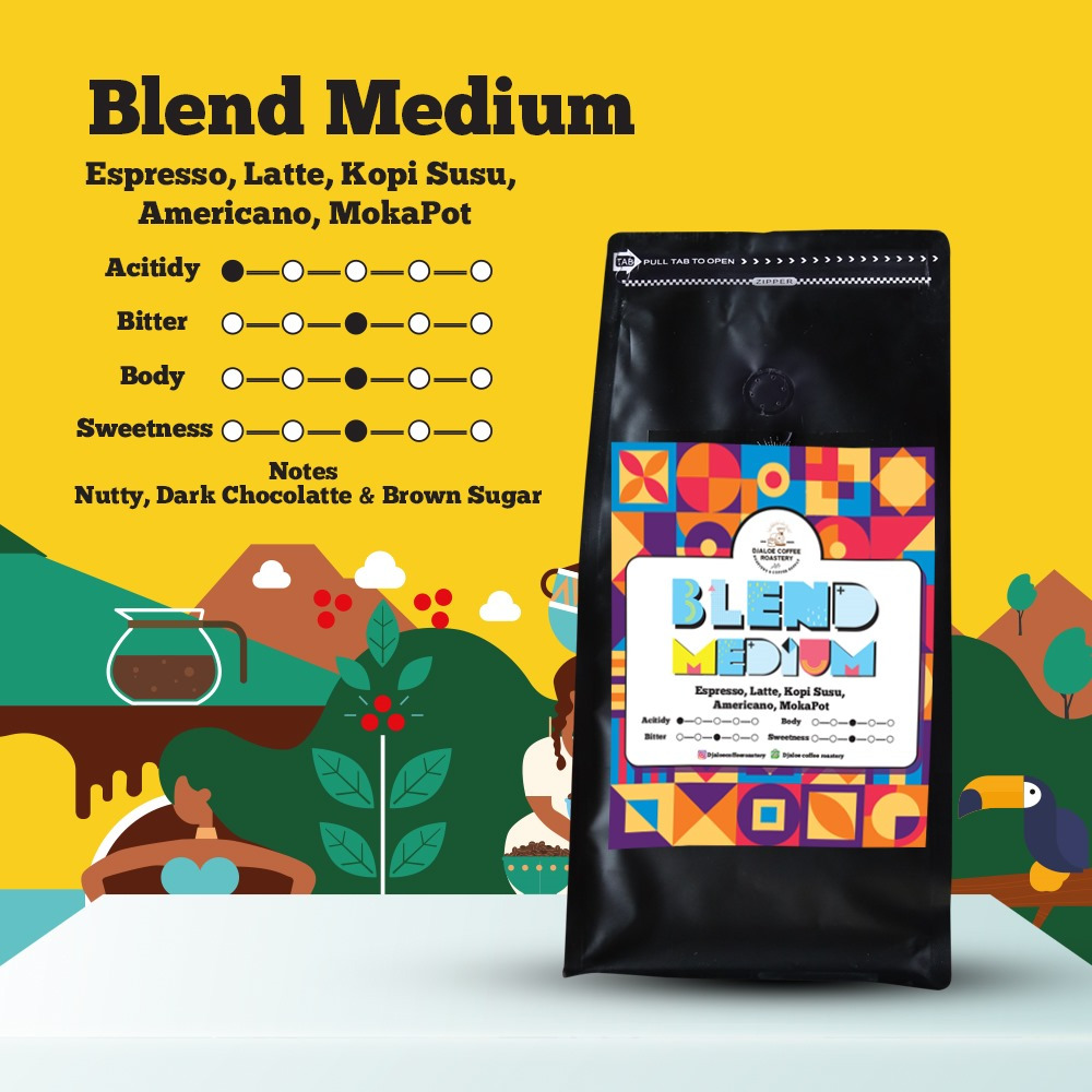 

Biji Kopi Blend Medium - Djaloe Coffee Roastery - 1Kg 200Gram - Kopi Biji Utuh