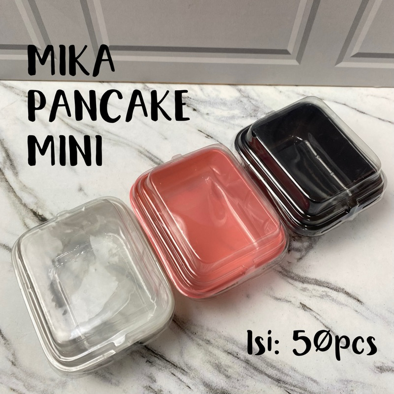 [Isi 50] Mika Pancake Durian Mini Pink Hitam Ivory / Tray Mika Mochi Ichigo Daifuku / Mika Roti Kue 