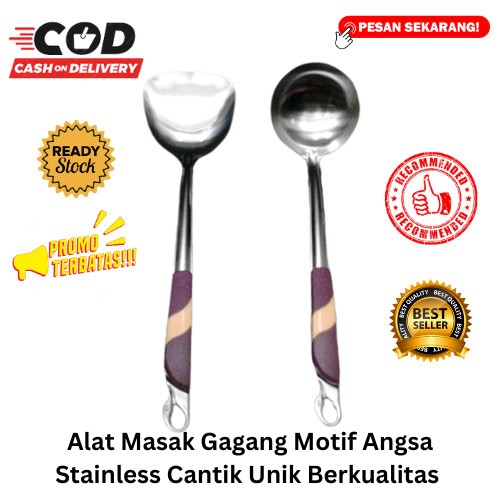 [BISA COD] DISKON Alat Masak Gagang Motif Angsa Stainless Cantik Unik Berkualitas Sodet Angsa Irus A