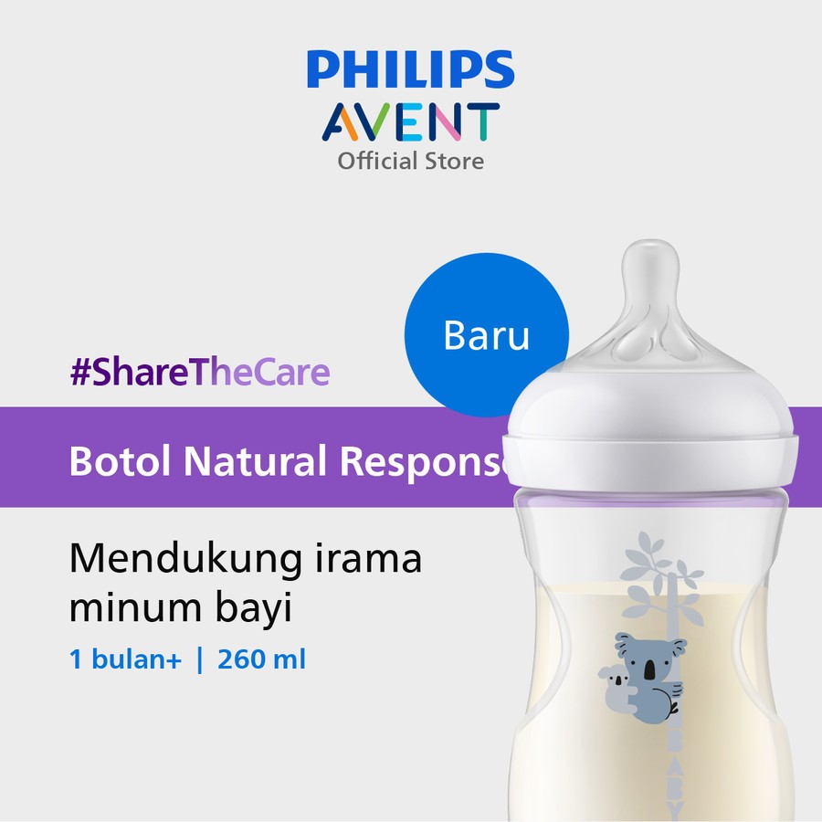 Philips Botol Avent Natural Response 260ml Motif Botol Susu Bayi/SCY90366/SCY90367