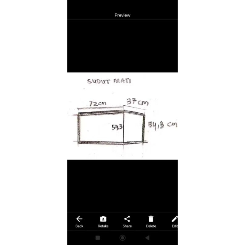 jendela alumunium sudut kaca mati
