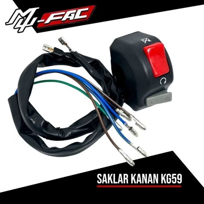 SAKLAR ON OFF PLUS STARTER ENGINE SAKLAR KANAN STARTER ON OFF LAMPU  MODEL KTC UNIVERSAL COCOK UNTUK