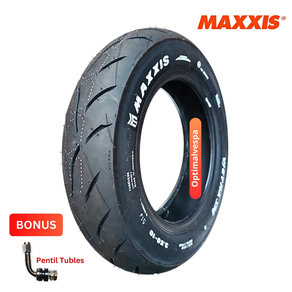 (FREE PENTIL) BAN MAXXIS VICTRA PREMIUM TUBLES RING 10 3.50-10 - 90/100 BISA VESPA SUPER SPRINT PX P