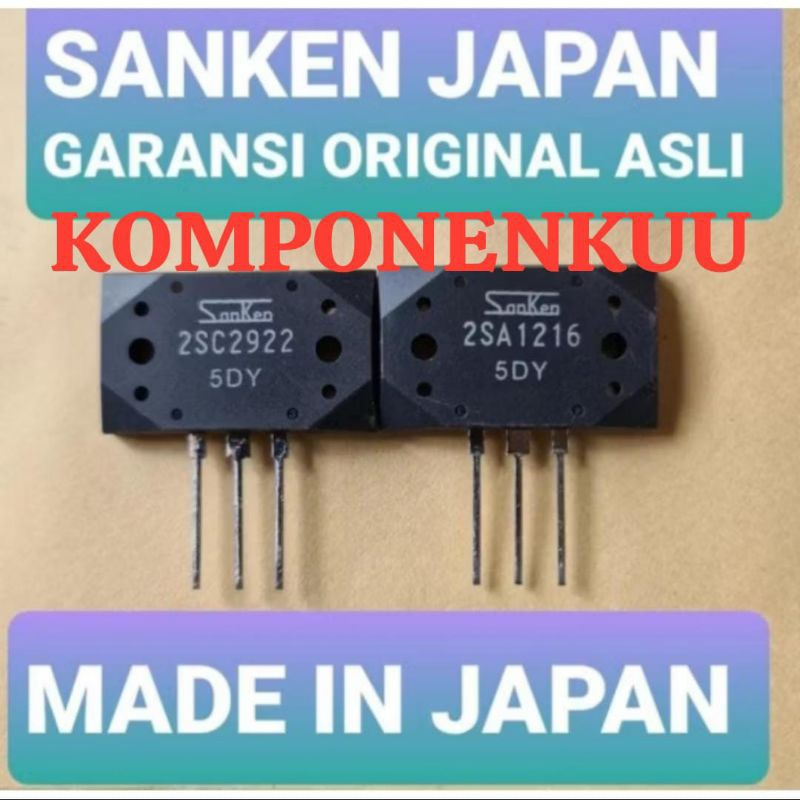 1 SET 1216 + 2922 5DY ORIGINAL JAPAN TR TRANSISTOR FINAL SANKEN 2SA1216 2SC2922 2SA A 1216 2SC C 292