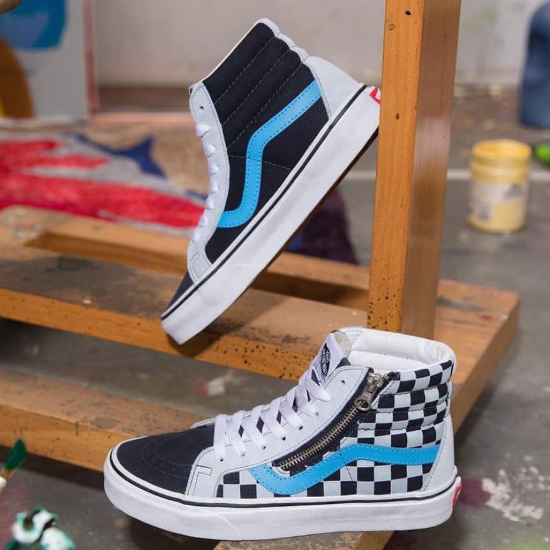 VANS SK8 HI SIDE ZIP CHECKERBOARD