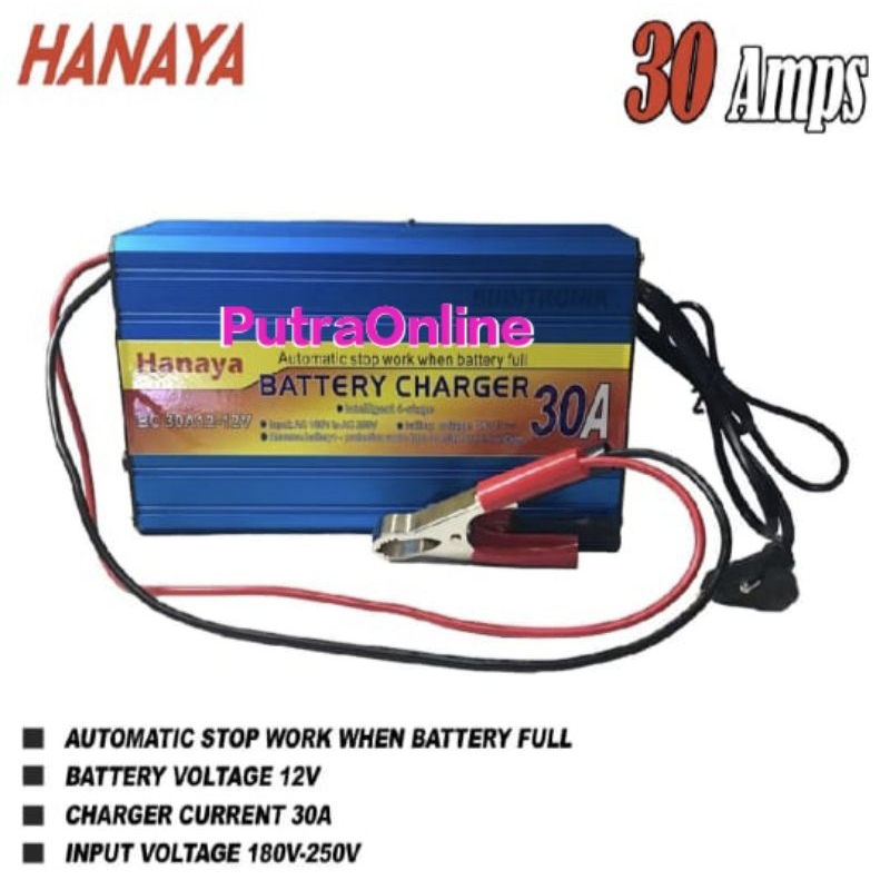 Hanaya 30Amper Charger Aki 12vol 30Amper Kualitas Bagus