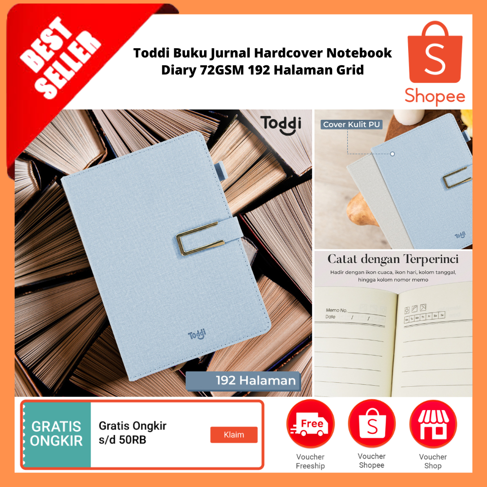 

Buku Jurnal Hardcover Notebook Diary 72GSM 192 Halaman Grid / Buku Catatan Harian Jurnal Alat Tulis