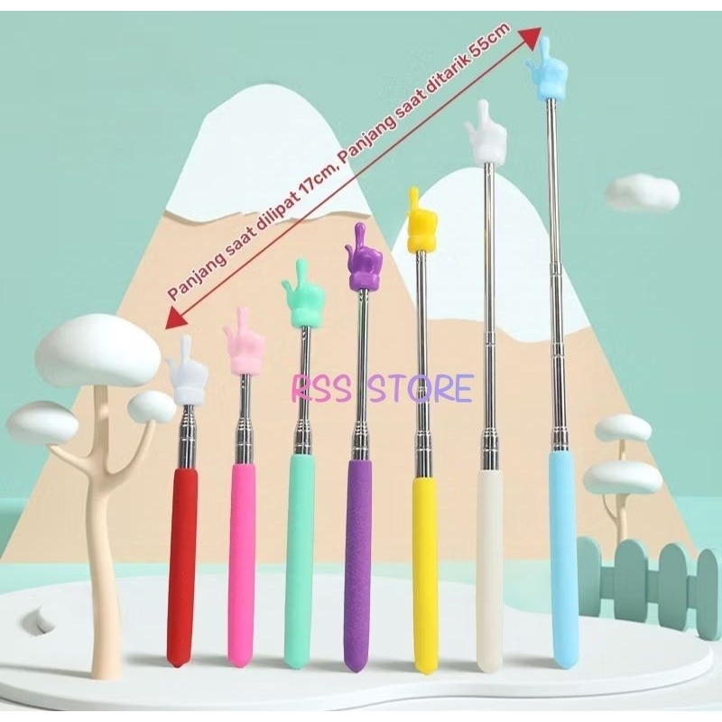 

Tongkat penunjuk whiteboard untuk guru mengajar 68cm Tongkat penunjuk papan tulis praktis 55cm ATK Extendable pointer teleskopik untuk mengajar kantor sekolah pelajar anak Telescopik finger reading stick