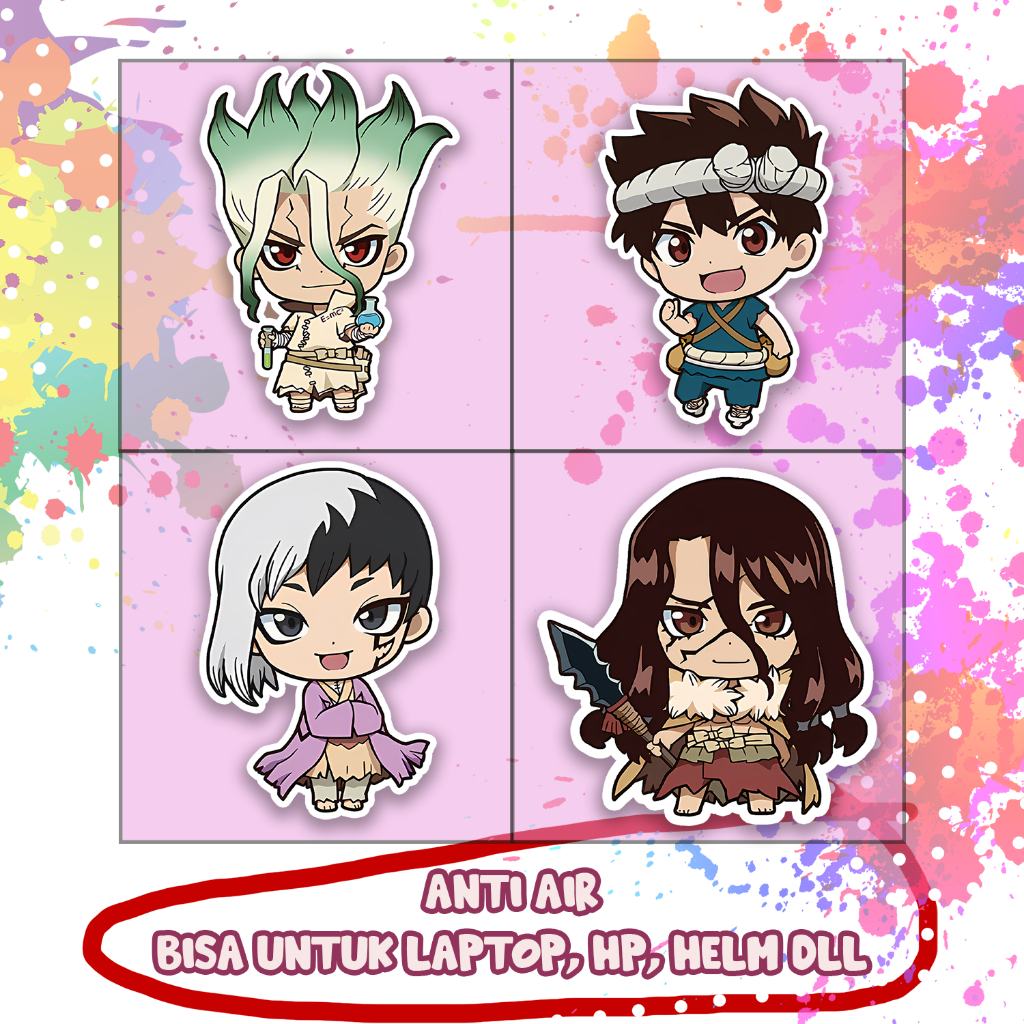 

Stiker Dr Stone Senku Gen Tsukasa, Sticker Lucu Murah