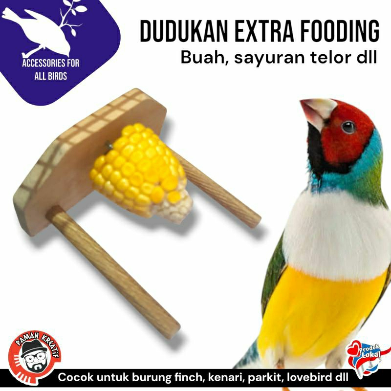 extra fooding guide dudukan buah sayuran jagung sebagai tempat erxtra fooding burung
