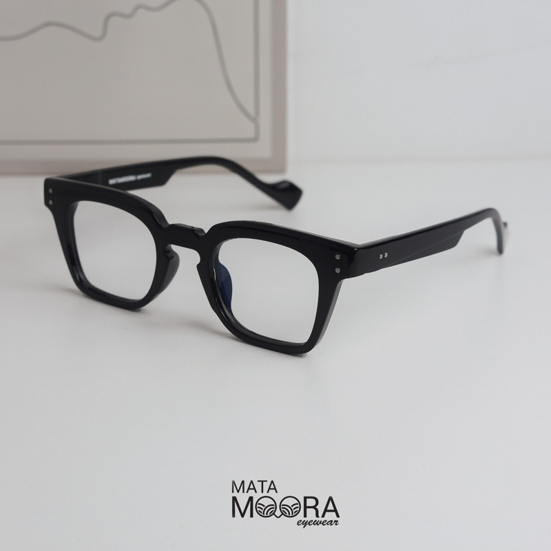 Kacamata Frame Tebal Tipe Page99 Bold Square Ouval Lensa Bening Engsel Besi Good Quality