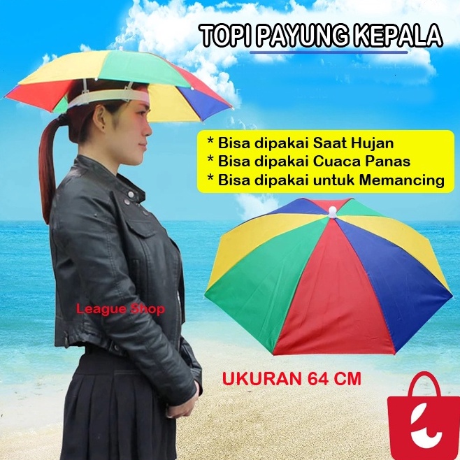 Paling Laku  Ready Stock Payung Hujan Topi Payung Hujan Dewasa Payung Kepala Payung Mancing Hiking G