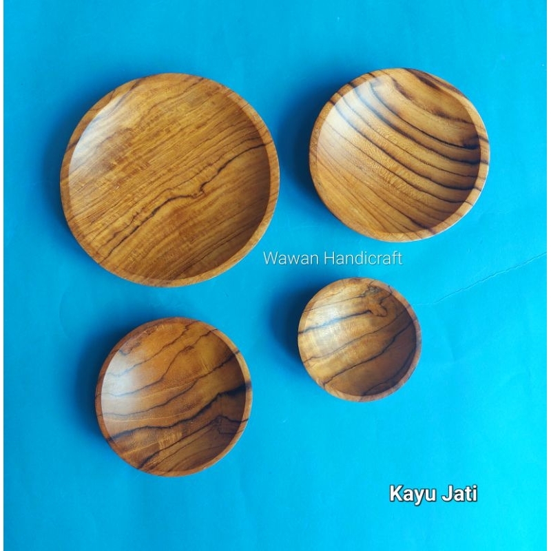 piring kayu jati/piring sambal/piring saji/8cm 10cm 12cm 15cm 17cm kayu jati